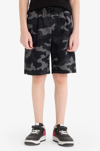 Boys' Camouflage Pattern Gabardine Shorts