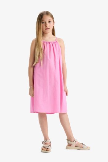 Girl's A-Line Cotton Sleeveless Dress
