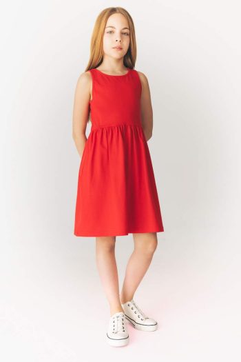 Girl's Bicycle Collar Sleeveless Dress