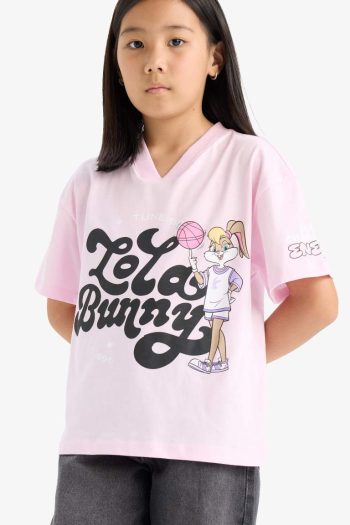 Girls' Looney Tunes Relaxed Fit V-Neck Short Sleeve T-Shirt
