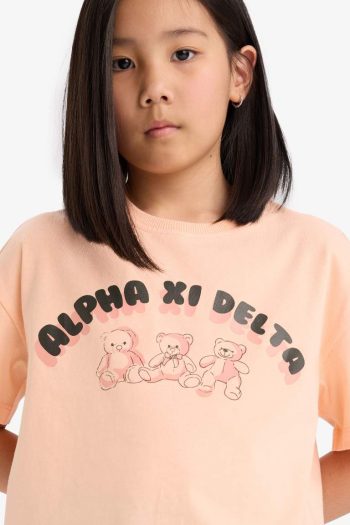 Girls' Relax Fit Printed Crew Neck Short Sleeve T-Shirt