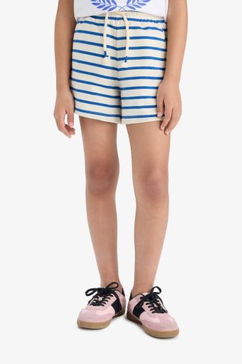Girls' Elastic-Waist Striped Shorts