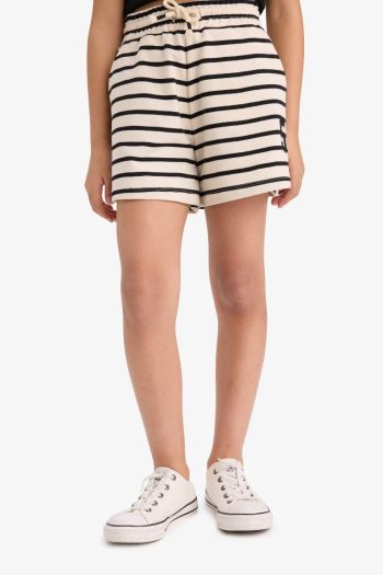 Girls' Elastic Waist Striped Shorts