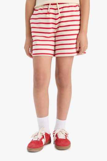 Elastic Waist Striped Shorts for Girls