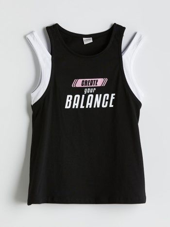 LCW Kids Black Crew Neck Girls' Tank Top