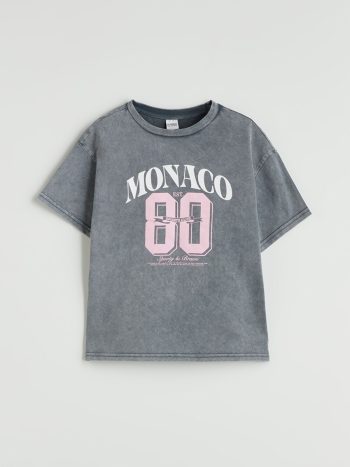 LCW Kids Blue Crew Neck Girl's T-Shirt