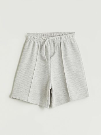 LCW Kids Gray Waistband Elastic Girl's Shorts