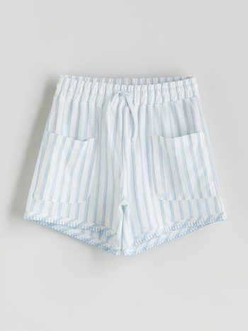 LCW Kids Blue Waistband Elastic Girl's Shorts