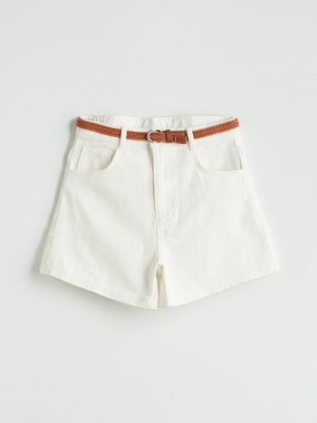 LCW Kids                                                                                        Ecru Basic Girl's Denim Shorts