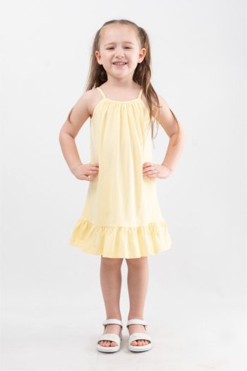 Baby Girl Dress with Shoulder Straps - 100% Cotton Dress