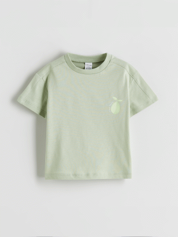 LCW Baby Green Lemon Printed Baby Boy T-Shirt