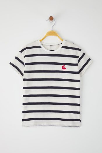 Trendyolmilla Kids Blue Striped Knit T-Shirt TKDSS25TS00037