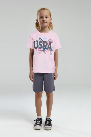 U.S. Polo Assn. Little Girl Light Pink Shorts  Set 50312592-vr050