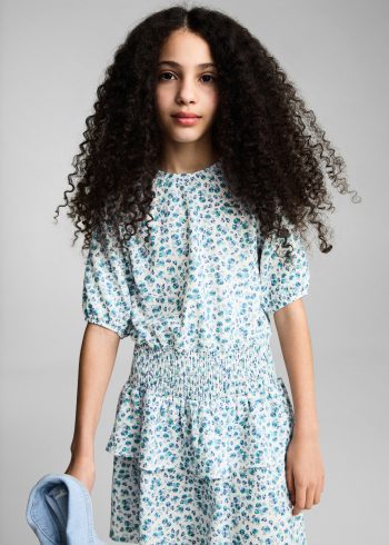 Floral Print Dress with Ruffles