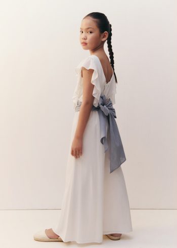Long jumpsuit with ruffles