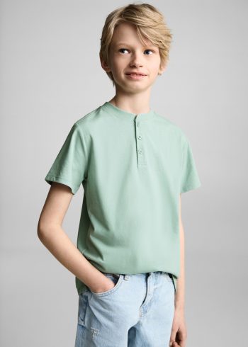 Buttoned Cotton T-Shirt