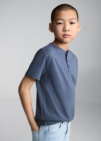 Buttoned Cotton T-Shirt