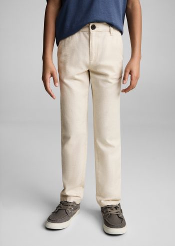Cotton-linen blend trousers
