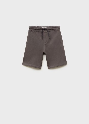 Detailed cotton shorts with a belted waist