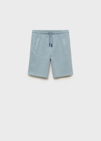 Belted Elastic Waist Bermuda Shorts