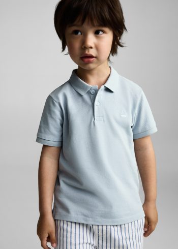 Short-sleeved knitted polo shirt