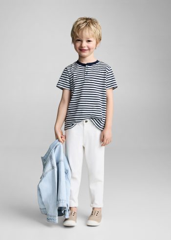 Buttoned striped t-shirt