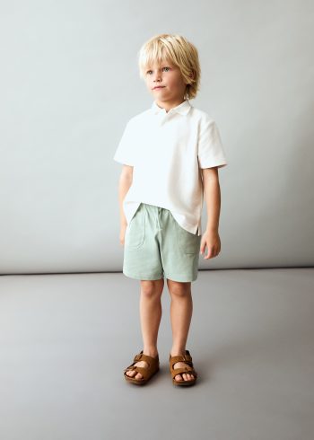 Detailed Cotton Shorts with a Belt