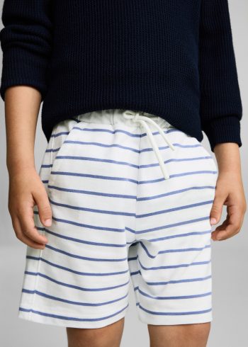 Cotton Striped Bermuda Shorts