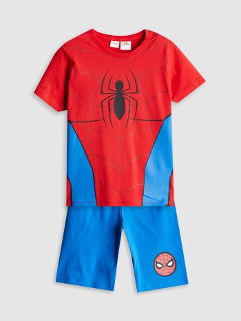 LCW Kids Red Spider-Man Printed Boys' T-Shirt and Shorts Set (2-Piece)