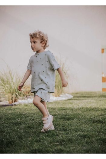 Kirazkids 100% Cotton Palm Pattern Summer Boys and Girls Shorts Set