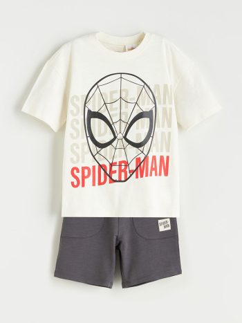 LCW Kids Spiderman Printed Boys' T-Shirt and Shorts Set
