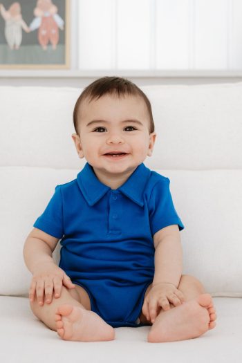 Lilabio 100% Cotton Short Sleeve Polo Baby Bodysuit