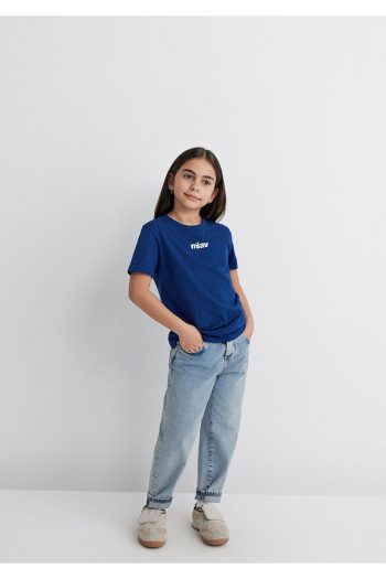 Mavi Miav Printed Navy Blue Kids T-Shirt Regular Fit / Normal Cut 6633270722