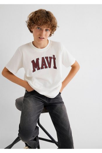 Mavi Logo Printed White T-Shirt Regular Fit / Standard Cut 6610030-81964