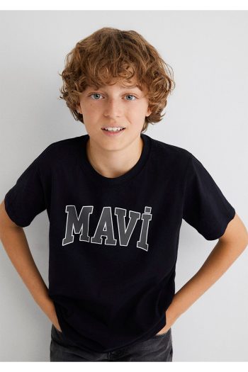 Mavi Logo Printed Black T-Shirt Regular Fit / Standard Cut 6610030-900