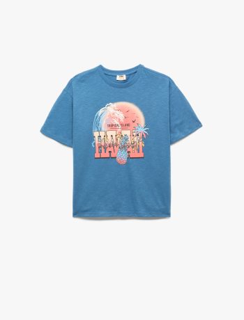 Boys' Cotton Comfortable Fit Short Sleeve Crew Neck Printed T-Shirt
