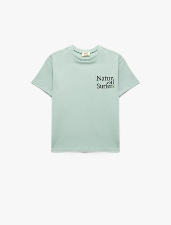 Boys' Bicycle Neck Short Sleeve Printed Cotton T-Shirt