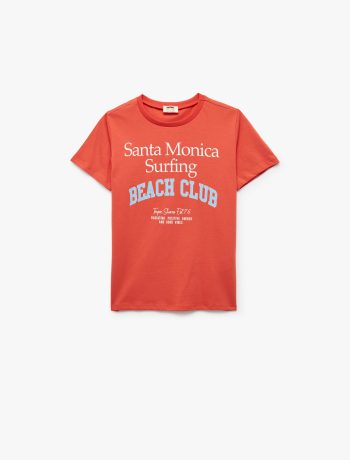 Boys' Bicycle Neck Short Sleeve Cotton Printed T-Shirt