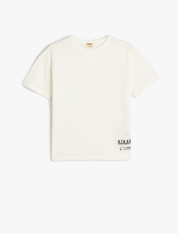Boys' Basic Short Sleeve Textured Cotton T-Shirt