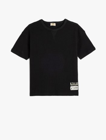 Boys' Basic Short Sleeve Textured Cotton T-Shirt