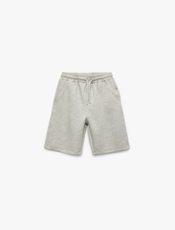 Boys' Cotton Basic Shorts with Side Pockets and Drawstring Waist