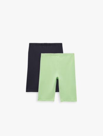 Girls' Elastic Waist Cotton 2-Piece Basic Leggings Set