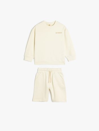 Boys' 2-Piece Cotton Long Sleeve Sweatshirt and Shorts Set