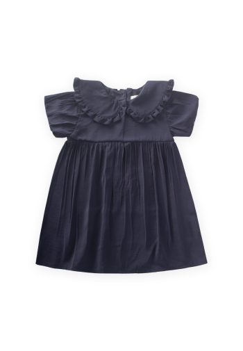 Modal Dress with Collar for Ages 2-10 in Navy Blue