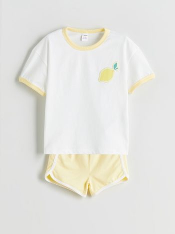 LCW Kids Citrus Printed Girls T-Shirt and Shorts Set 2-Piece