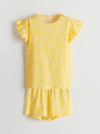 LCW ECO Girl's Bicycle Neck Short Pajama Set