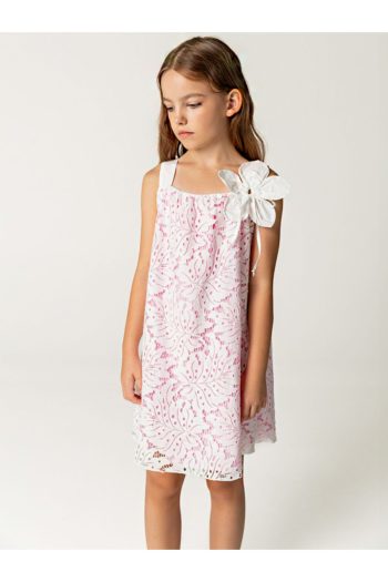 SheShe Floral Detailed Lace Girl's Dress
