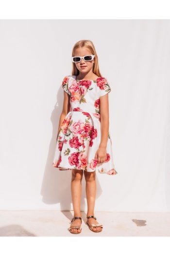 SheShe Red Rose Pattern Special Occasion Dress for Girls