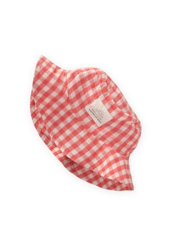 Muslin Felt Hat 2-8 Years CORAL CHECK