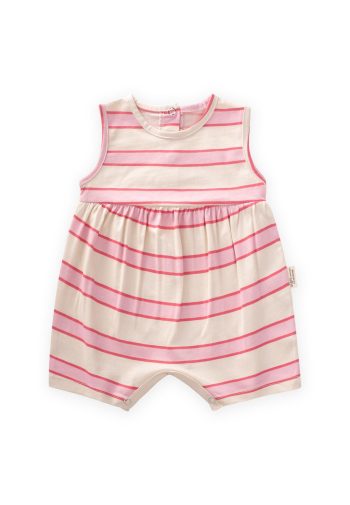 Wide Striped Jumpsuit 0-3 Years Pink Fuchsia Striped